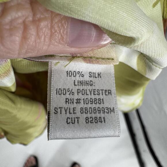 Vintage Donna Ricco dress 8 green midi 90s y2k fall fairy forest floral silk - Picture 4 of 6